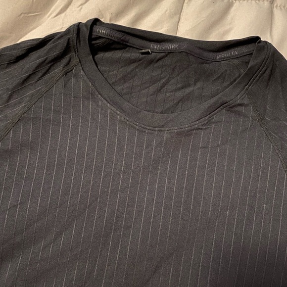 Gymshark Shirts Mens Gymshark Sport Dry Fit Striped Slim Fit Black